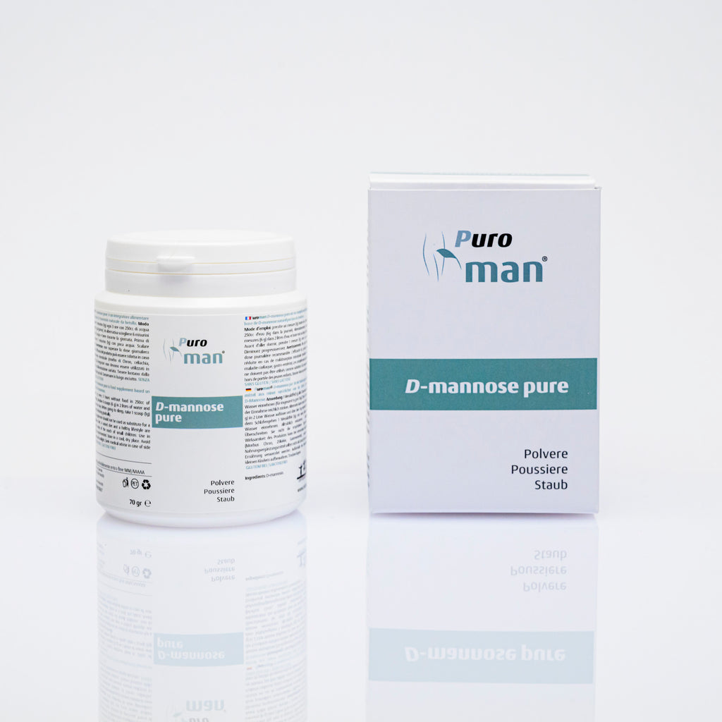 Puroman® D-mannose pure è un integratore alimentare in polvere a base di purissimo D-mannosio naturale da betulla